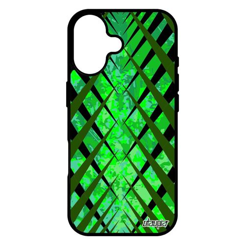 Coque pour iPhone 17 en silicone design carreau original carre alu antichoc tartan mobile vert etui effet jolie fond telephone