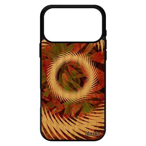 Coque pour iPhone 17 pro max bois silicone mandala vegetal motif sph¿re decoratif effet rigide gel color¿ antichoc cadeau case de