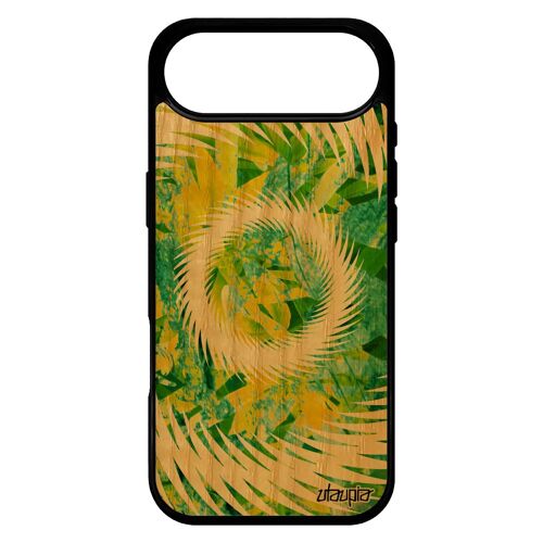 Coque Silicone Pour Iphone 17 Air Bois Mandala Motif Housse Telephone Etui Sph¿Re Color¿ Artisanat Decoratif Vert Texture 512 Go De
