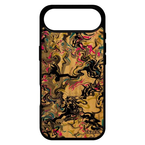 Coque Pour Iphone 17 Air En Bois Silicone Marbre Gris Artisanal Texture De Protection Case Peinture Forme Color¿ Fantaisie Motif 4g