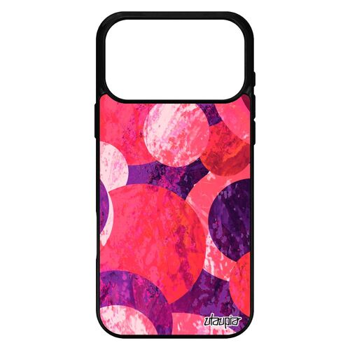 Coque peinture abstrait pour iPhone 17 pro max silicone ronds effet mobile telephone artistique fond design TPU made in France