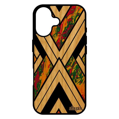 Coque Pour Iphone 17 Bois Silicone Marbre Effet Pierre Design Noir Case Jaune Geometrique Forme Rigide Unique Granite Motif Jolie