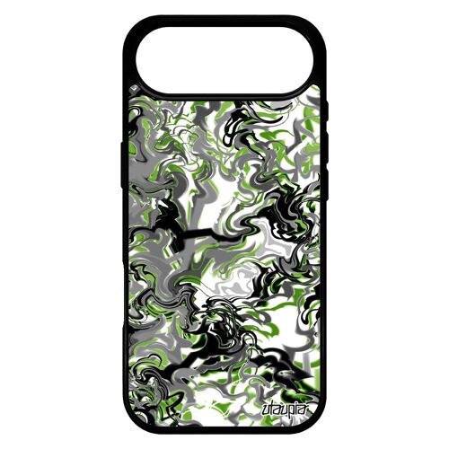 Coque Pour Iphone 17 Air Silicone Marbre Telephone Vert Etui Rigide Fond Effet Original Portable Motif Design Ondul¿ Forme Peinture