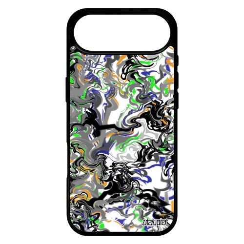 Coque Pour Iphone 17 Air En Silicone Marbre Gris Effet Fond Motif Telephone Forme Ondul¿ Portable Peinture Personnalis¿ Noir Cover