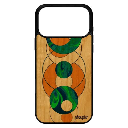 Coque bois pour iPhone 17 pro max silicone marbre noir housse moderne fr¿ne design motif granite fond geometrique artisanal matiere