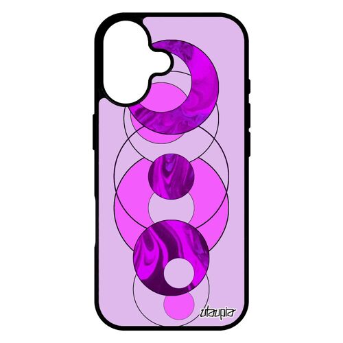 Coque Pour Iphone 17 Silicone Marbre Design Bumper Rose Metal Geometrie Gel Rond Color¿ Texture Contemporain Granite Housse Motif