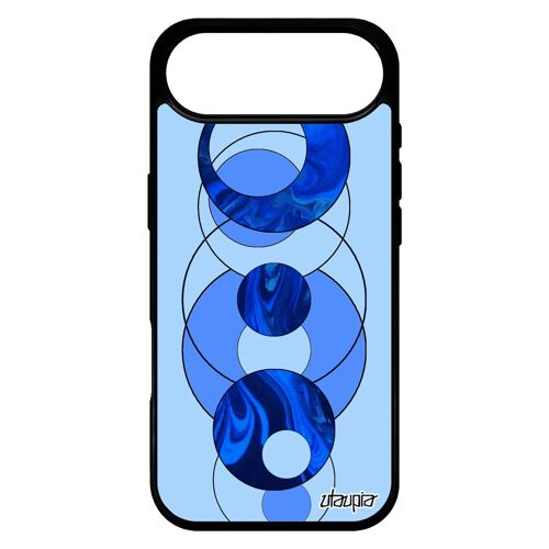 Coque Pour Iphone 17 Air En Silicone Marbre Original Moderne Housse Design Geometrique Color¿ Rigide Texture Case Bleu Pierre