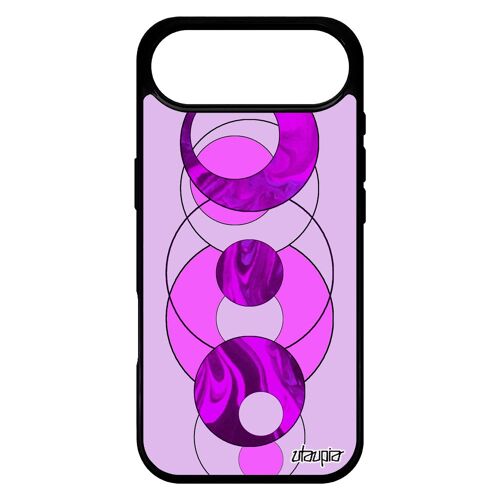 Coque En Silicone Marbre Antichoc Telephone Pour Iphone 17 Air Contemporain Cover Geometrie Design Rond Rose Motif Granite Color¿