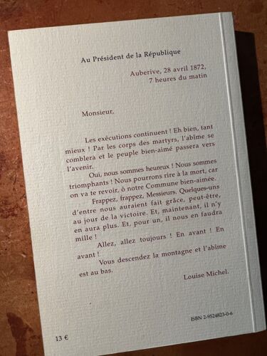 Lettres D'auberive - Louise Michel