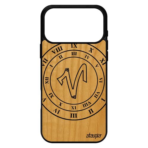 Coque pour iPhone 17 pro max bois silicone Signe astrologique belier etui de protection 4G horoscope galaxie univers made in France