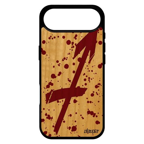 Coque Antichoc Pour Iphone 17 Air Bois Silicone Signe Du Zodiaque Sagittaire Rigide Calligraphie Rouge Horoscope Fr¿Ne Bumper