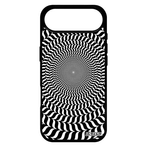 Coque Pour Iphone 17 Air Silicone Illusion D'optique Cercle Pas Cher Bicolore Spirale Rond 1000 Go Etui Telephone Art Visuel Magie
