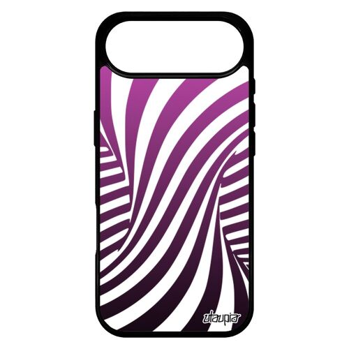 Coque silicone pour iPhone 17 Air illusion d'optique tornade Dégradé magique 3d graphique rose alu effet design etui telephone case