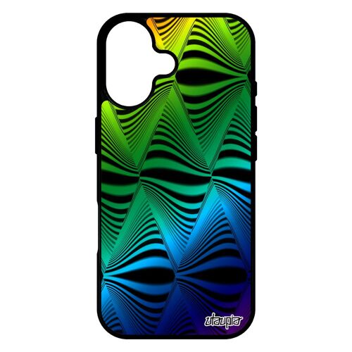Coque Pour Iphone 17 En Silicone Illusion D'optique Multicolore Case Vague Vert Gay Pride Tpu Design De Protection Metal Art Visuel