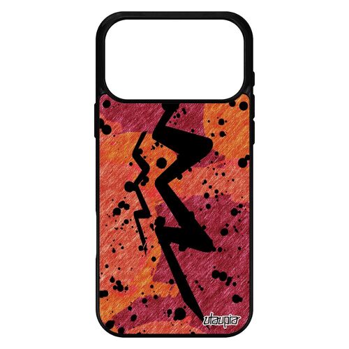 Coque silicone Signe du zodiaque verseau rigide pour iPhone 17 pro max case TPU tache d'encre Rouge peinture dessin univers de