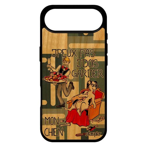 Coque Bois Pour Iphone 17 Air Silicone J'peux Pas J'dois Garder Mon Chien Je Portable Fr¿Ne Dessin Jpeux Animal Antichoc Gris