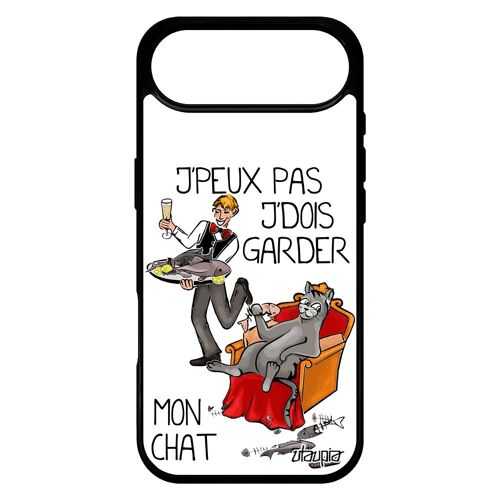 Coque Pour Iphone 17 Air Silicone J'peux Pas J'dois Garder Mon Chat Je Jpeux Mignon Blanc Texte Drole Mobile Bande Dessin¿E Humour