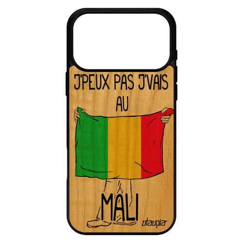 Coque silicone pour iPhone 17 pro max bois j'peux pas j'vais au mali basket mobile foot humour portable jo housse jeux olympiques