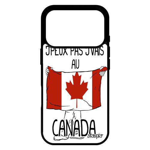 Coque silicone pour iPhone 17 pro j'peux pas j'vais au canada personnalis¿ coupe du monde jo foot humour case