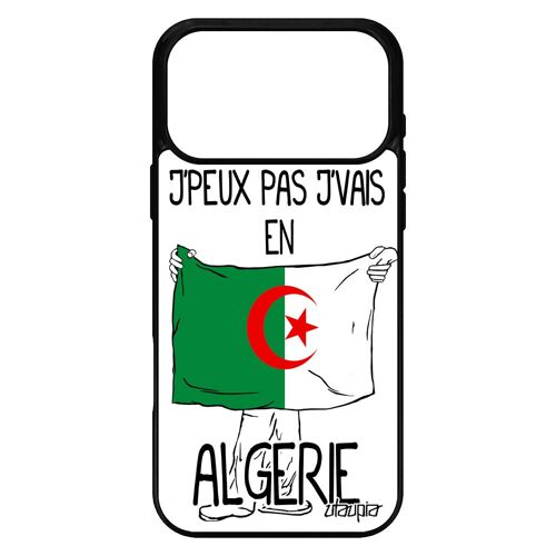 Coque silicone j'peux pas j'vais en algerie antichoc pour iPhone 17 pro max foot personnalis¿ portable drapeau algerien unique