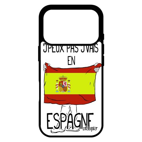 Coque pour iPhone 17 pro silicone j'peux pas j'vais en Espagne basket portable humour jo souple coupe du monde noir jeux olympiques
