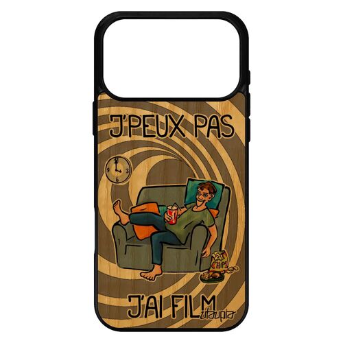 Coque pour iPhone 17 pro max bois silicone j'peux pas j'ai film pas cher bd cinema portable manga comique dessin animé jpeux je de