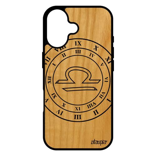 Coque Silicone Pour Iphone 17 En Bois Signe Astrologique Balance Horoscope Mobile Astronomie Etoiles De Protection Univers Portable
