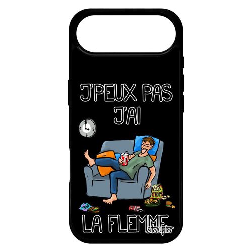 Coque Antichoc Pour Iphone 17 Air Silicone J'peux Pas J'ai La Flemme Feignant Humour Bd Etui Texte 4g Noir Jpeux Fatigué Cover