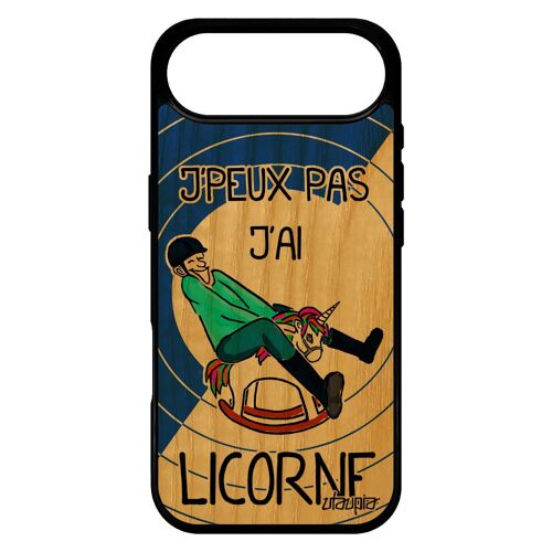 Coque Bois Silicone Pour Iphone 17 Air J'peux Pas J'ai Licorne Humoristique Telephone Caoutchouc Cover Cheval De Protection Texte