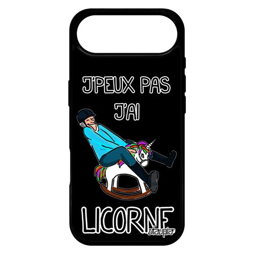 Coque Silicone Pour Iphone 17 Air J'peux Pas J'ai Licorne Bd Humoristique Cover Drole Noir Comique 4g Etui Noir Cheval Humour Metal