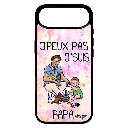 Coque Pour Iphone 17 Air Silicone J'peux Pas J'suis Papa Je Comique Antichoc Etui Humour Enfant Violet Dessin Texte Jpeux Père 4g