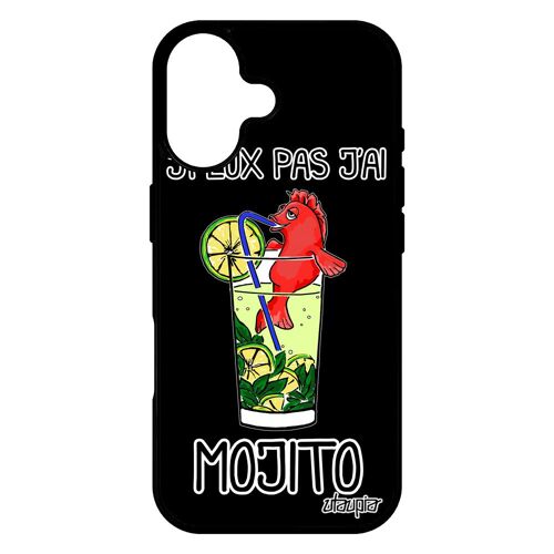 Coque Silicone Antichoc Pour Iphone 17 J'peux Pas J'ai Mojito Smartphone Humour Drole Housse Motif Noir Poisson Rouge Bourré Bd De