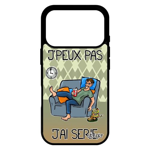 Coque silicone pour iPhone 17 pro j'peux pas j'ai série tele texte drole noir solide vert dessin animé telephone jpeux souple case