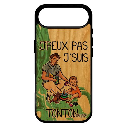 Coque Silicone Pour Iphone 17 Air En Bois J'peux Pas J'suis Tonton Case Vert Personnalisé Dessin Comique De Protection Humour Jpeux