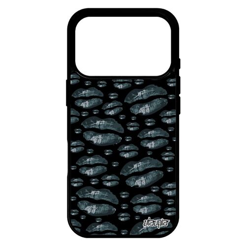 Coque pour iPhone 17 pro silicone bouche cigarette bisou rigide caoutchouc antichoc levres telephone love gris femme noir de