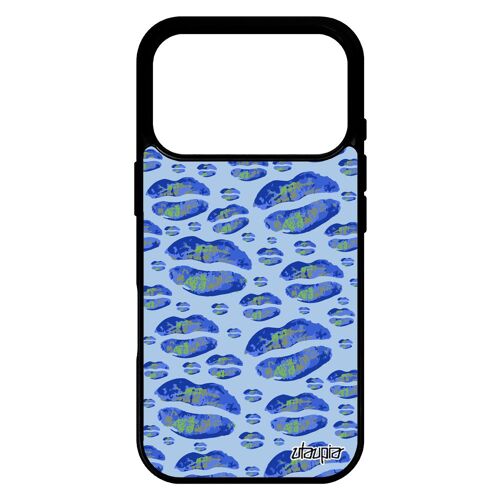 Coque pour iPhone 17 pro silicone levres case femme fille cigarette bleu smack impression smartphone metal bouche gel motif de