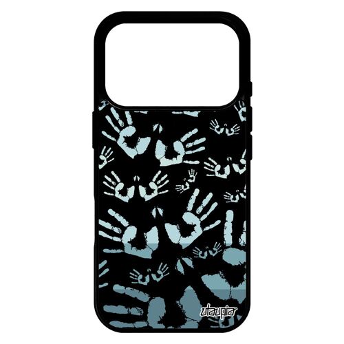 Coque pour iPhone 17 pro silicone empreinte main enfant garçon rigide peinture housse petites cover Gris portable trace de de