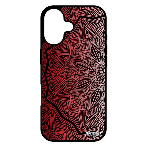 Coque Pour Iphone 17 Silicone Mandala Mobile Oriental Mystique Imprimé Housse Pas Cher Solide Rosace Bouddhisme Rouge Couleur