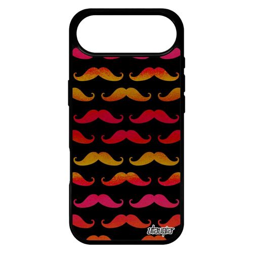 Coque Silicone Moustache Rigide Pour Iphone 17 Air Cadeau De Noel Vintage Telephone Case Chapeau Melon Homme Rouge Peinture 256 Go