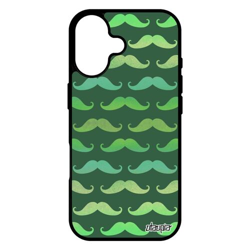 Coque Pour Iphone 17 Silicone Moustache De Protection Vert Imprime Couleur Pipe Peinture Vintage Antichoc Smartphone Chapeau Melon