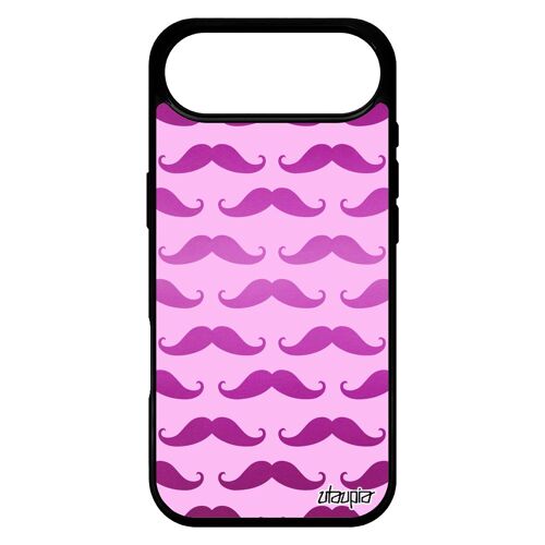 Coque Pour Iphone 17 Air Silicone Moustache 4g Vintage Pas Cher Imprime Peinture Chapeau Melon Impression Rose Pipe Housse Etui De