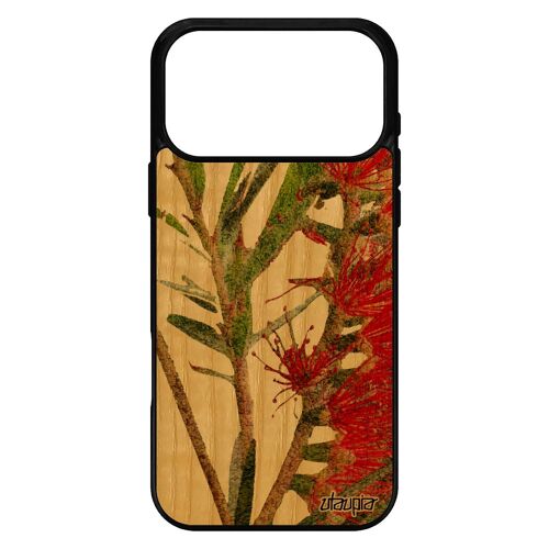 Coque antichoc pour iPhone 17 pro max bois silicone fleurs florale texture fond nature plante exotique 1000 Go cover design etui de