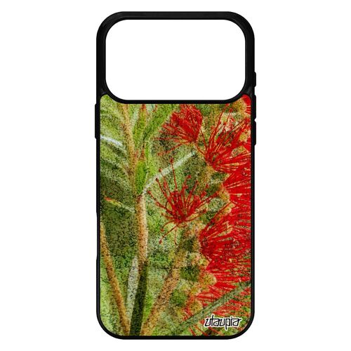 Coque pour iPhone 17 pro max silicone fleurs etui texture personnalisé plante exotique fond design original bumper nature vert