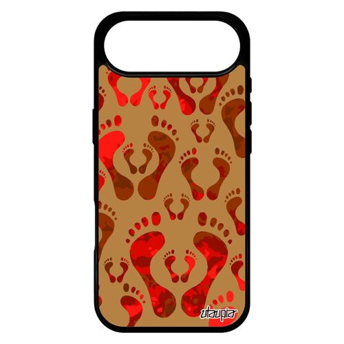 Coque Pied Pour Iphone 17 Air En Silicone Plage Jolie Housse Trace De Pas Motif 256 Go Colore Imprime Design Telephone Dessin Noir