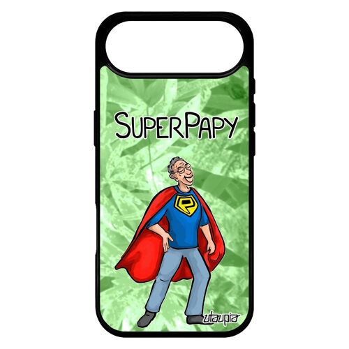 Coque Silicone Pour Iphone 17 Air Super Papy Telephone Papi Heros Drole De Protection Cadeau Fete Des Grands Peres Bd 512 Go