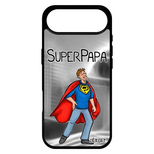 Coque Pour Iphone 17 Air Silicone Super Papa Portable Gris Père Comics Humoristique Drole Original Humour Bebe 4g Bande Dessinée De