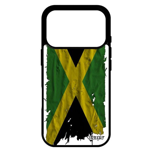 Coque drapeau jamaique jamaicain pour iPhone 17 pro silicone foot basket antichoc mobile ragga tissu reagge football coupe du monde