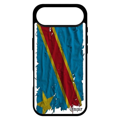 Coque Pour Iphone 17 Air Silicone Drapeau Rdc Congo Kinshasa Congolais Basket Jo Football Coupe D'afrique Etui Made In France