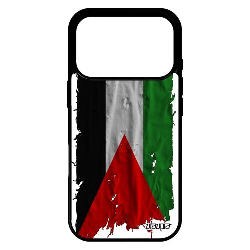 Coque pour iPhone 17 pro en silicone drapeau palestine palestinien motif tissu noir rigide basket football foot jo