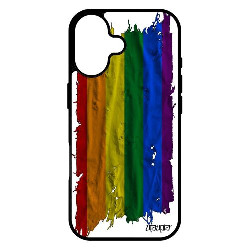 Coque Drapeau Gay Pride Pour Iphone 17 Silicone Rainbow Portable Lgbt Personnalisé Gaypride Etui Marche Des Fiertés 512 Go De